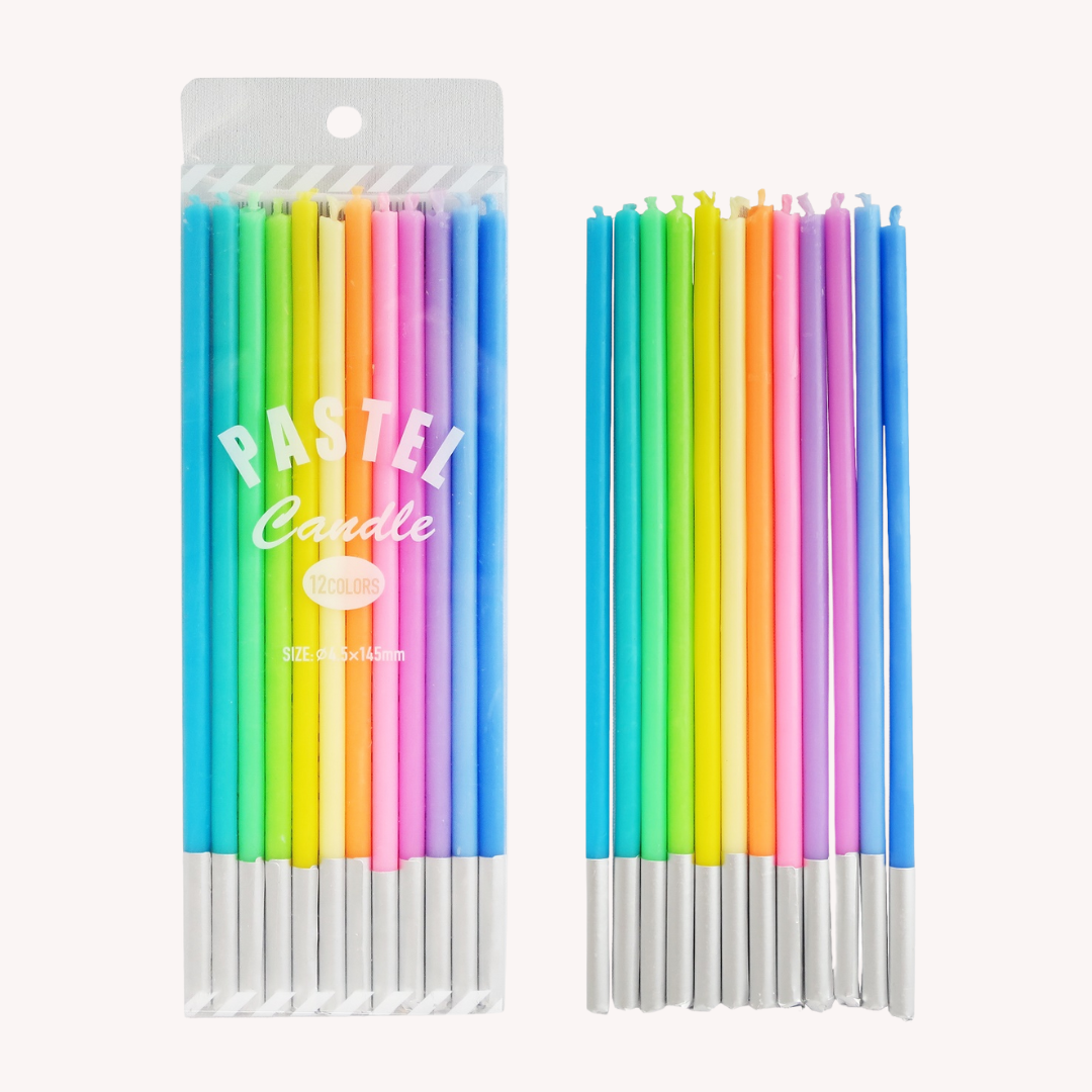 【記念日にピッタリ】パステルキャンドル12本セット